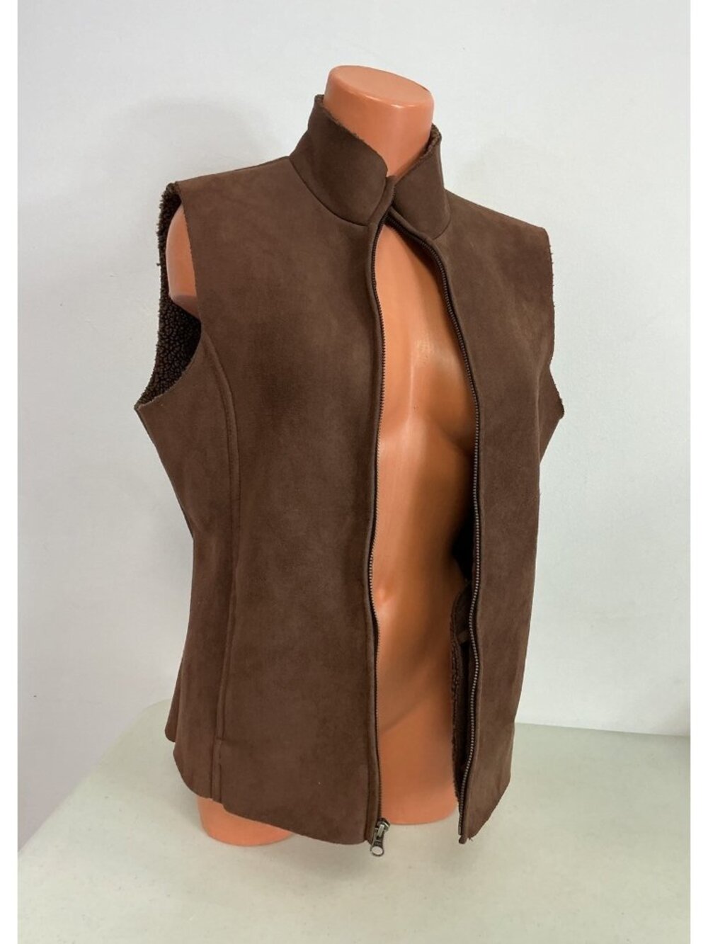 Lands End Soft Suede Vest Fleece Lined Womens Small